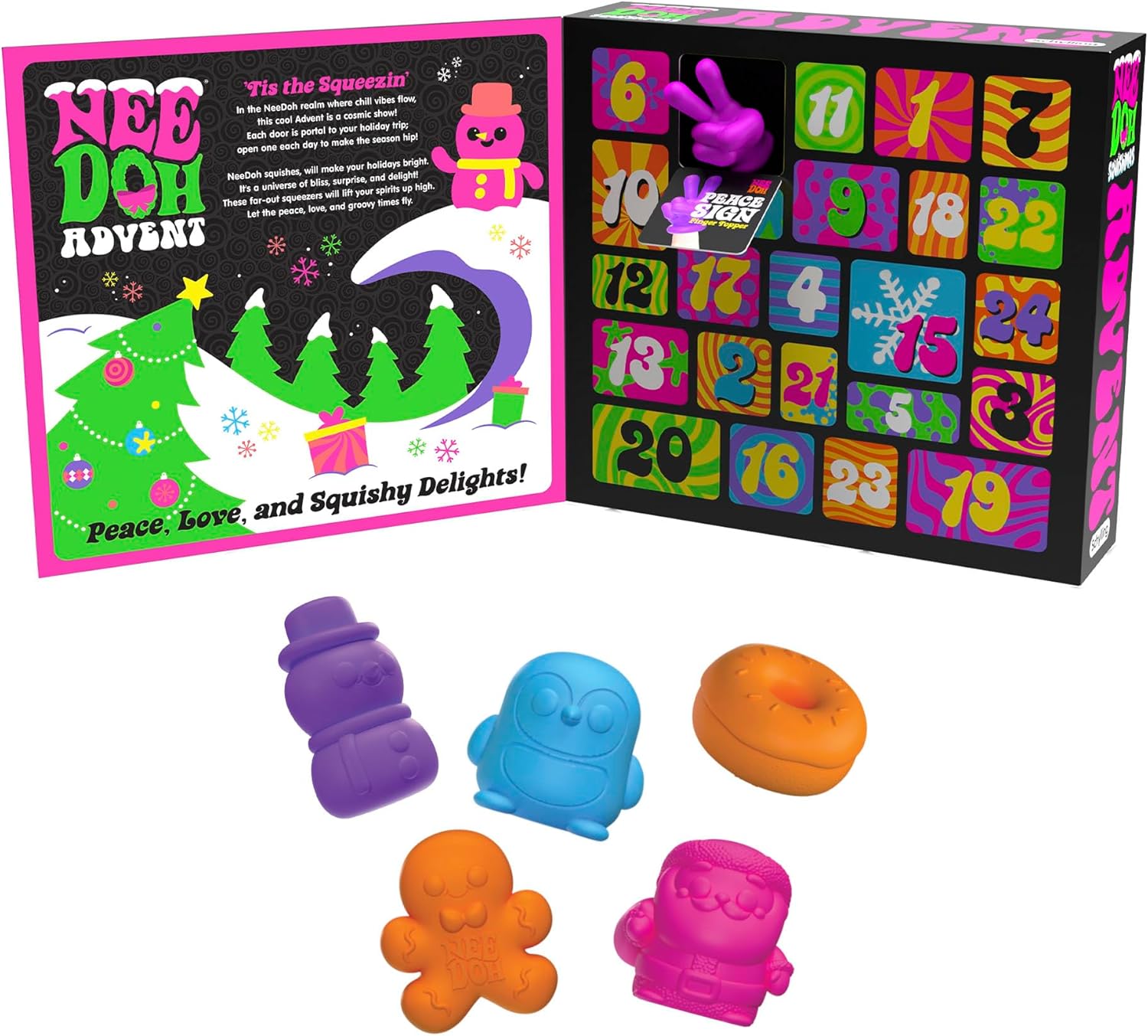 NeeDoh Sensory Toy Squishmas Advent Calendar - 24 Mini Squeeze Toys - Christmas Countdown - Ages 3 to Adult - Image 2