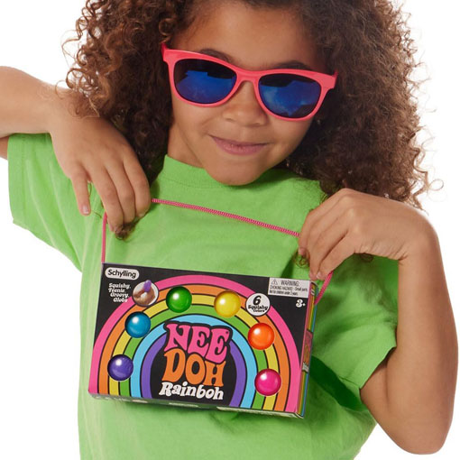 NeeDoh Sensory Toy Rainboh Teenie - Sensory Squeeze Toy - Contains 6 Mini Groovy Globs - Image 7