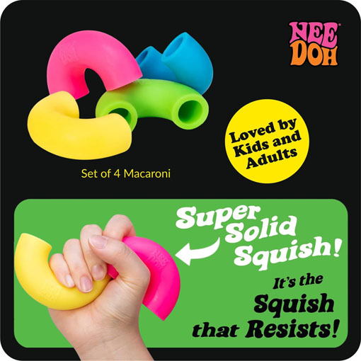 NeeDoh Sensory Toy Mac 'N' Squeeze - Sensory Squeeze Toy - Contains 4 Squishy Noodles - Image 7