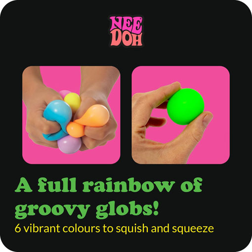 NeeDoh Sensory Toy Rainboh Teenie - Sensory Squeeze Toy - Contains 6 Mini Groovy Globs - Image 5