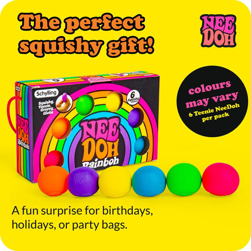 NeeDoh Sensory Toy Rainboh Teenie - Sensory Squeeze Toy - Contains 6 Mini Groovy Globs - Image 2