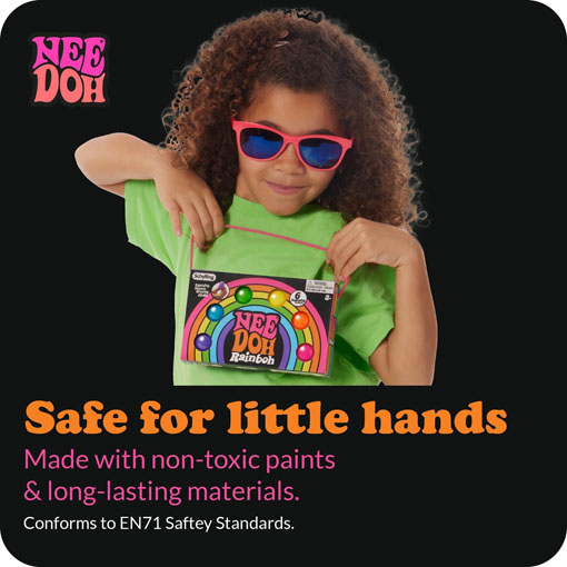 NeeDoh Sensory Toy Rainboh Teenie - Sensory Squeeze Toy - Contains 6 Mini Groovy Globs - Image 8
