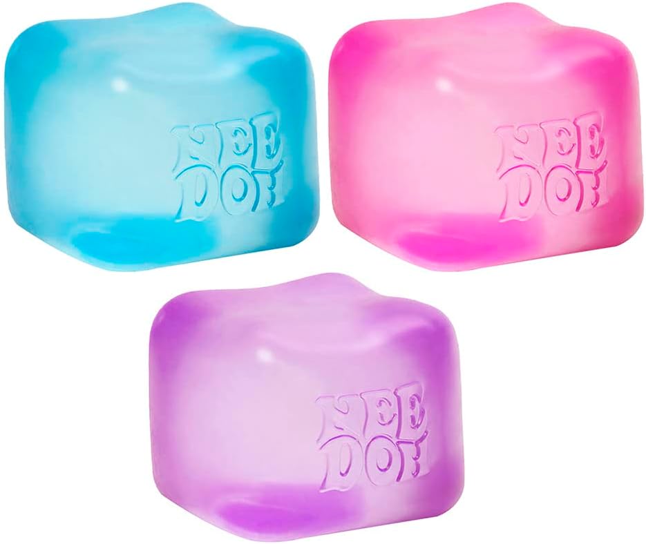 NeeDoh Sensory Toy Nice Cube Sensory Toy with a Super Solid Squish - Colors May Vary 3 Pack