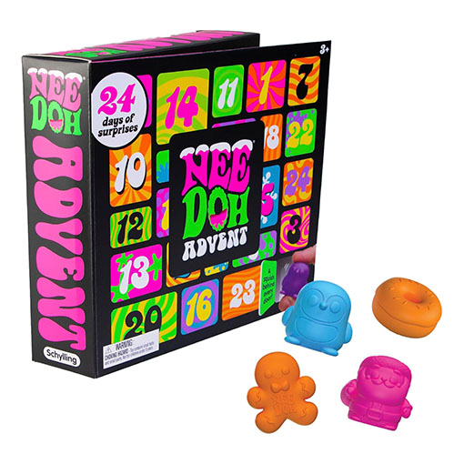 NeeDoh Sensory Toy Squishmas Advent Calendar - 24 Mini Squeeze Toys - Christmas Countdown - Ages 3 to Adult